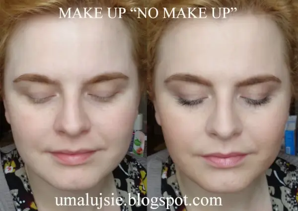 Porównanie twarzy: po lewej naturalny wygląd, po prawej subtelny makijaż "no make up".
